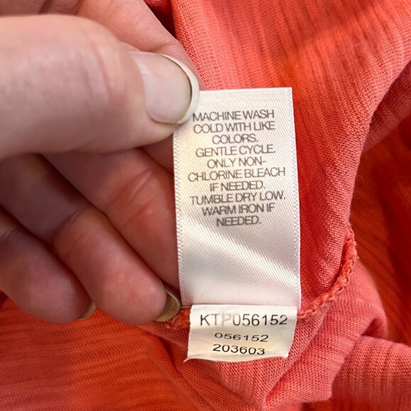 J.Jill Orange Pink (Shrimp) V-Neck Top XS Petite Cotton Everyday Colorful - Picture 7 of 9